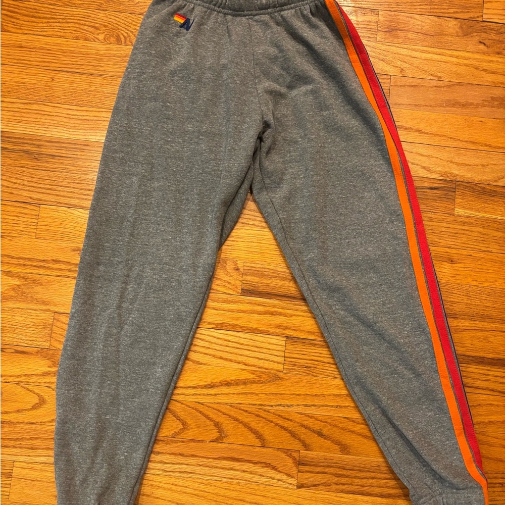 Aviator Nation Gray and Red Sweatpants Relaxed Fit